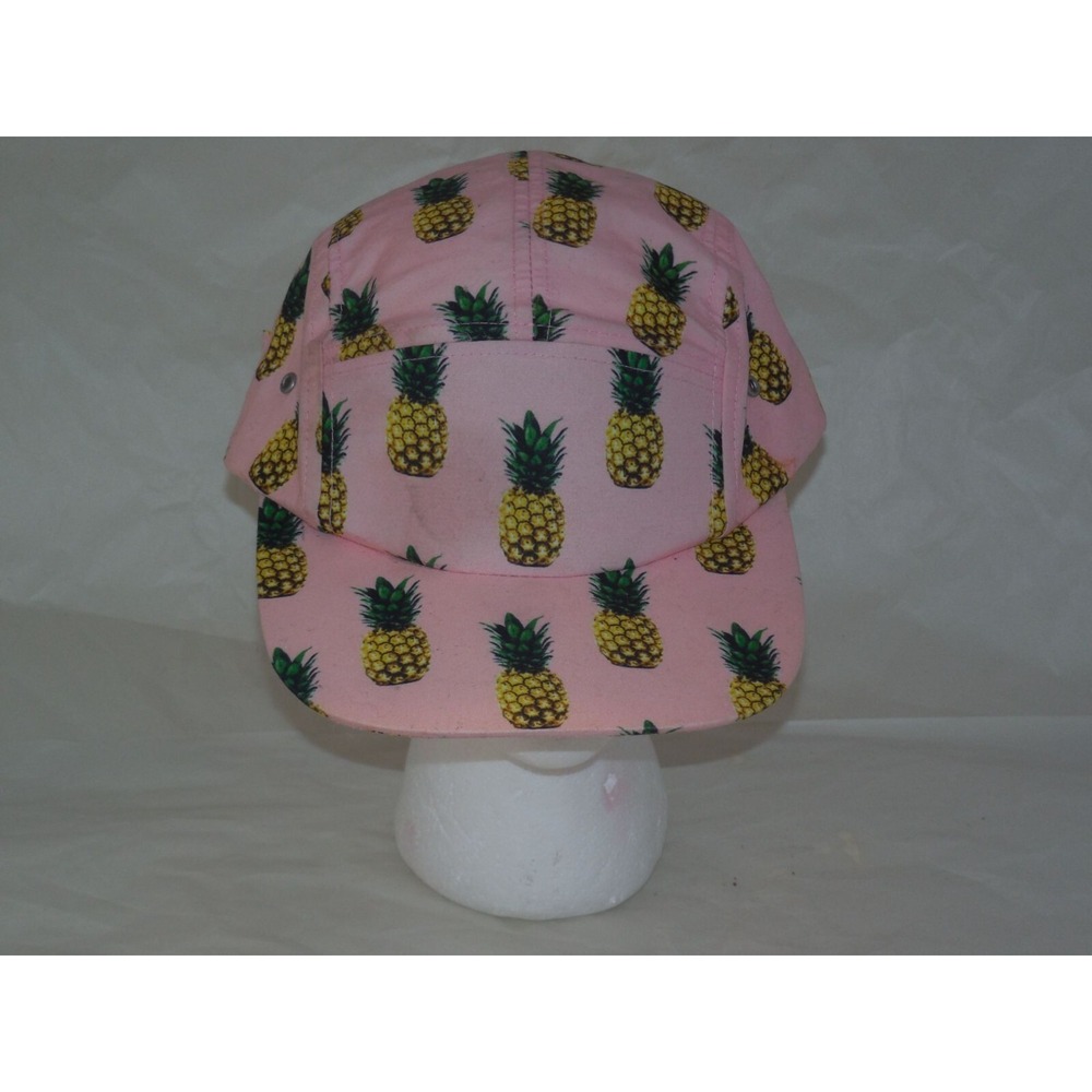 Pineapple Hat Mens Pink Geometric‎ Print Adjustable Strap Casual Summer Boho OS